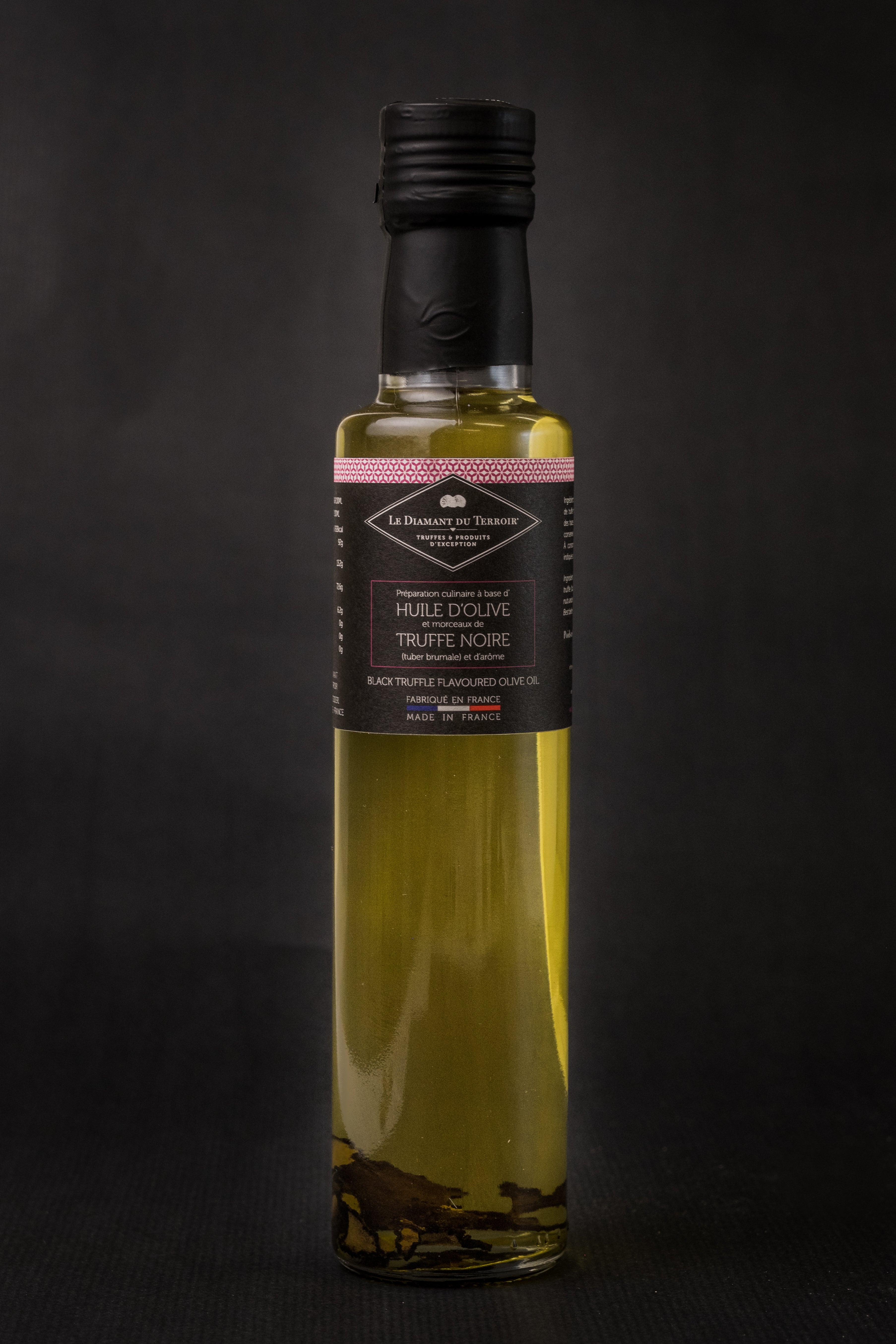 Huile d'Olive arôme truffe noire - 20 cl - Vente Condiments - Mémé du Quercy